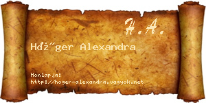 Höger Alexandra névjegykártya